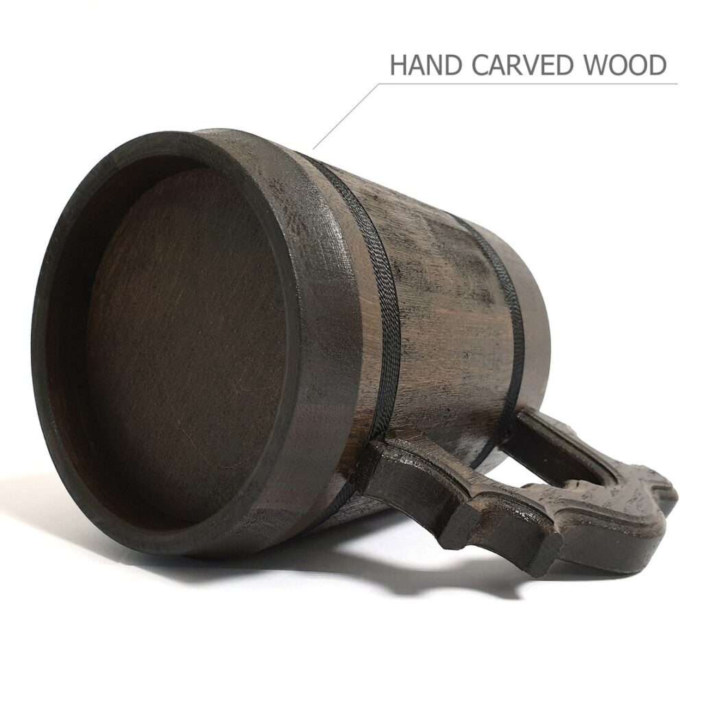 Enjoy your favorite beer in style with this beautifully crafted rustic wooden beer mug, designed for those who appreciate both tradition and craftsmanship. Handcrafted from premium wood, this sturdy mug brings a classic tavern-like feel to your drinking experience. It comes with a robust handle, ensuring a comfortable grip while you savor your favorite cold brew. What makes this mug even more special is the option to add your own logo or personalized message, making it a perfect gift for special occasions, corporate events, or even promotional giveaways. The combination of natural wood grain and personalized engraving makes this mug a timeless keepsake for beer enthusiasts around the world.